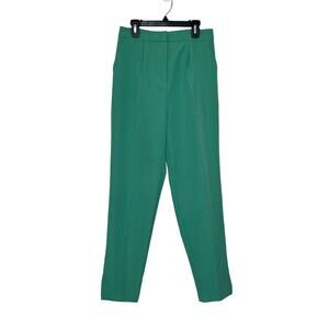 Asos green pleated tapered legs high waist pants size 4